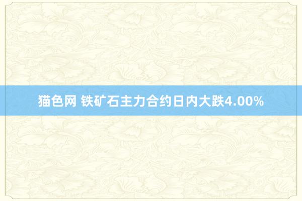 猫色网 铁矿石主力合约日内大跌4.00%