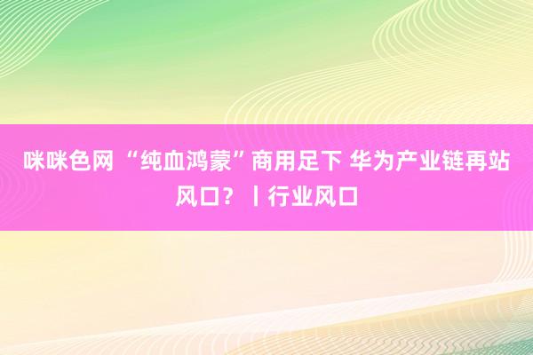 咪咪色网 “纯血鸿蒙”商用足下 华为产业链再站风口？丨行业风口