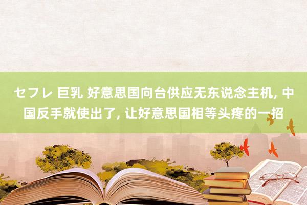 セフレ 巨乳 好意思国向台供应无东说念主机， 中国反手就使出了， 让好意思国相等头疼的一招