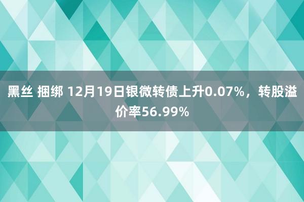 黑丝 捆绑 12月19日银微转债上升0.07%，转股溢价率56.99%
