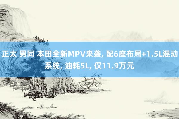 正太 男同 本田全新MPV来袭， 配6座布局+1.5L混动系统， 油耗5L， 仅11.9万元