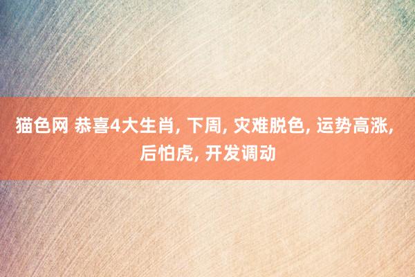 猫色网 恭喜4大生肖， 下周， 灾难脱色， 运势高涨， 后怕虎， 开发调动