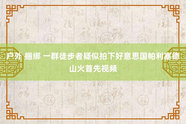 户外 捆绑 一群徒步者疑似拍下好意思国帕利塞德山火首先视频