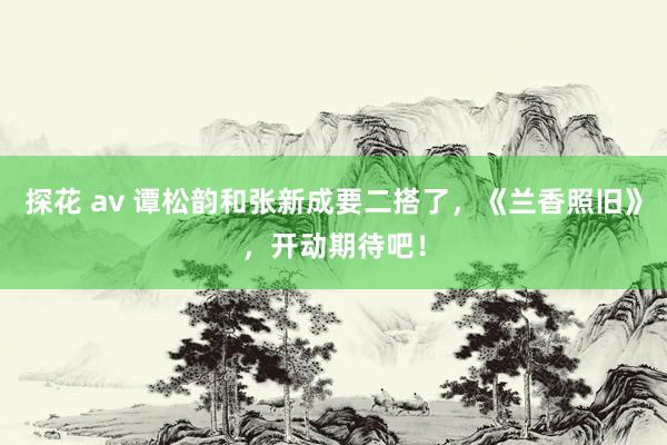 探花 av 谭松韵和张新成要二搭了，《兰香照旧》，开动期待吧！
