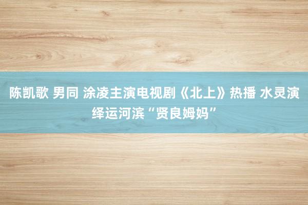 陈凯歌 男同 涂凌主演电视剧《北上》热播 水灵演绎运河滨“贤良姆妈”