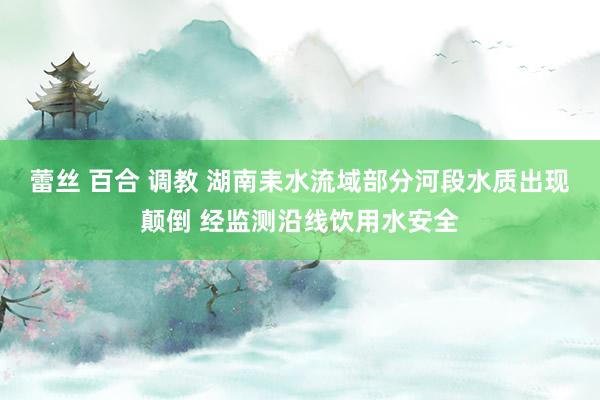蕾丝 百合 调教 湖南耒水流域部分河段水质出现颠倒 经监测沿线饮用水安全