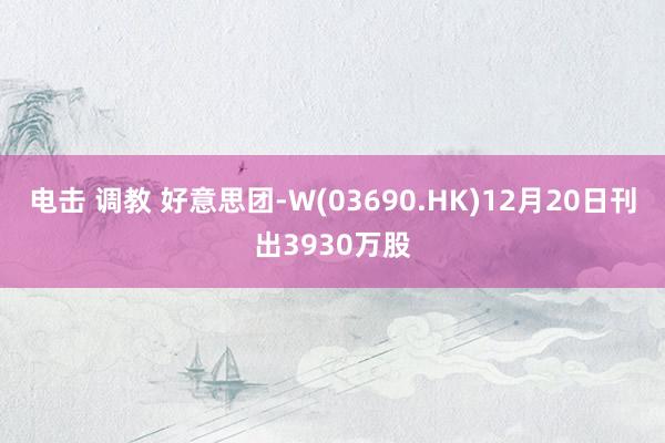 电击 调教 好意思团-W(03690.HK)12月20日刊出3930万股
