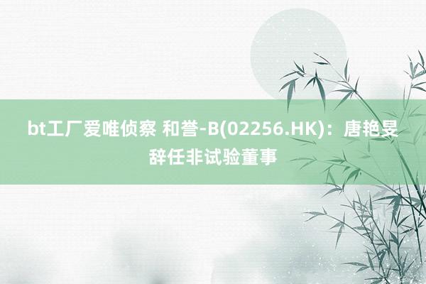 bt工厂爱唯侦察 和誉-B(02256.HK)：唐艳旻辞任非试验董事