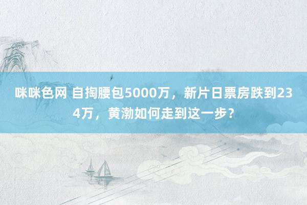咪咪色网 自掏腰包5000万，新片日票房跌到234万，黄渤如何走到这一步？