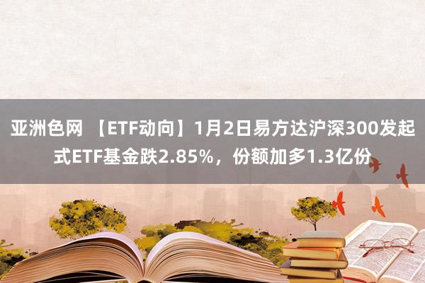 亚洲色网 【ETF动向】1月2日易方达沪深300发起式ETF基金跌2.85%，份额加多1.3亿份