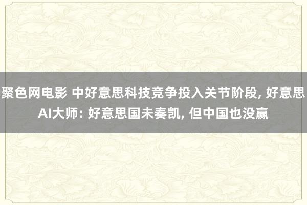 聚色网电影 中好意思科技竞争投入关节阶段， 好意思AI大师: 好意思国未奏凯， 但中国也没赢