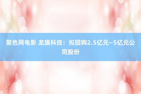 聚色网电影 龙旗科技：拟回购2.5亿元—5亿元公司股份
