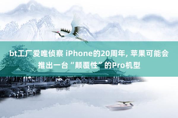 bt工厂爱唯侦察 iPhone的20周年， 苹果可能会推出一台“颠覆性”的Pro机型