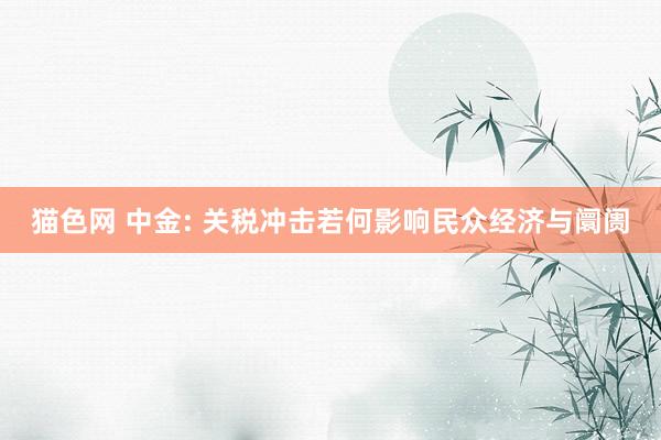 猫色网 中金: 关税冲击若何影响民众经济与阛阓