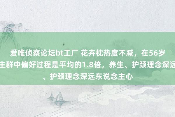 爱唯侦察论坛bt工厂 花卉枕热度不减，在56岁以上东说念主群中偏好过程是平均的1.8倍，养生、护颈理念深远东说念主心