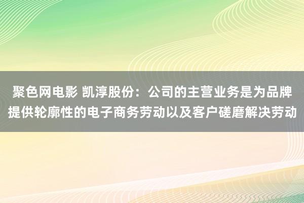 聚色网电影 凯淳股份：公司的主营业务是为品牌提供轮廓性的电子商务劳动以及客户磋磨解决劳动