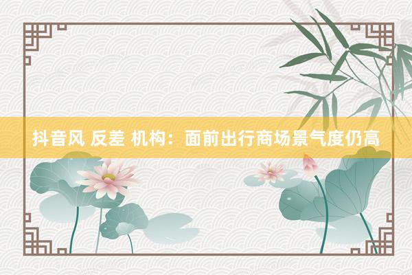 抖音风 反差 机构：面前出行商场景气度仍高