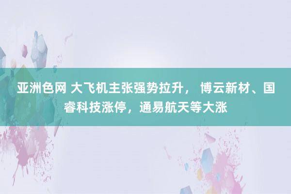 亚洲色网 大飞机主张强势拉升， 博云新材、国睿科技涨停，通易航天等大涨