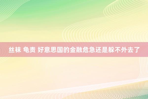 丝袜 龟责 好意思国的金融危急还是躲不外去了