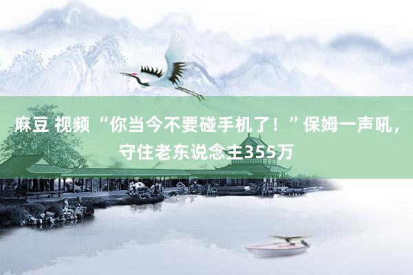 麻豆 视频 “你当今不要碰手机了！”保姆一声吼，守住老东说念主355万