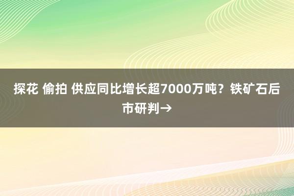 探花 偷拍 供应同比增长超7000万吨？铁矿石后市研判→